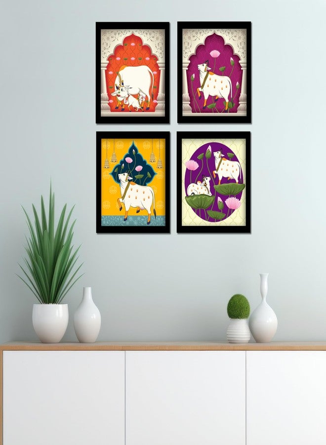 Rousrie Pichwai Art Painting Wall Frames For Living Room | Pack of 4 | Wall Hanging Decorative Items | Decoration Items For Home | Waterproof Film - Image 5